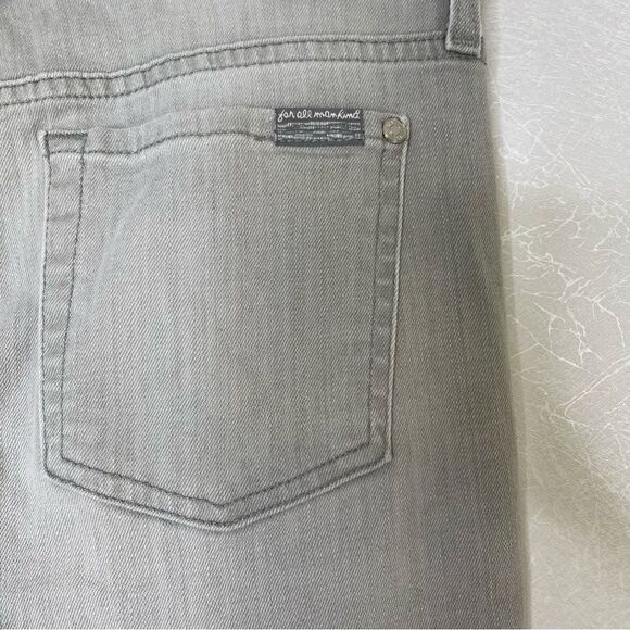 7 For All Mankind Midrise Cropped Skinny Jeans Gray 28 - Picture 6 of 8